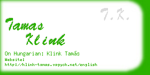 tamas klink business card